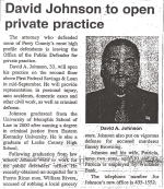 David Johnson To Open Private Practice